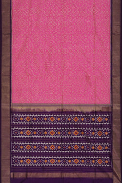 Collection of Pochampally Ikat Pink Saree in a gallery layout