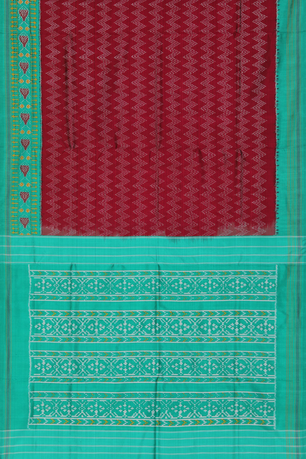 Collection of Pochampally Ikat Plum Pink Saree in a gallery layout