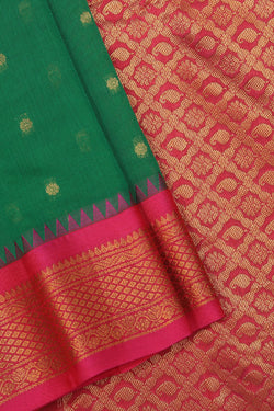 Collection of Gadwal Green Saree in a gallery layout