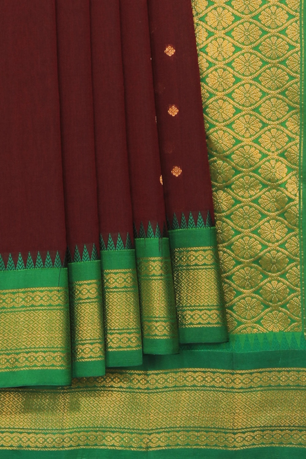 Collection of Gadwal Maroon Saree in a gallery layout