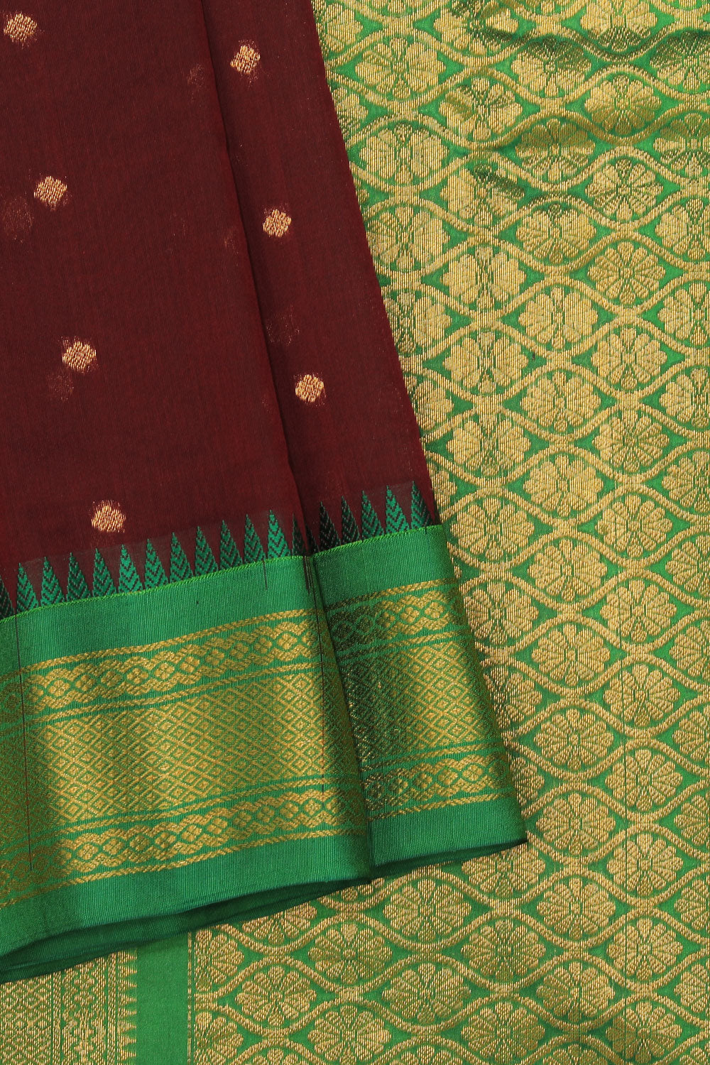 Collection of Gadwal Maroon Saree in a gallery layout