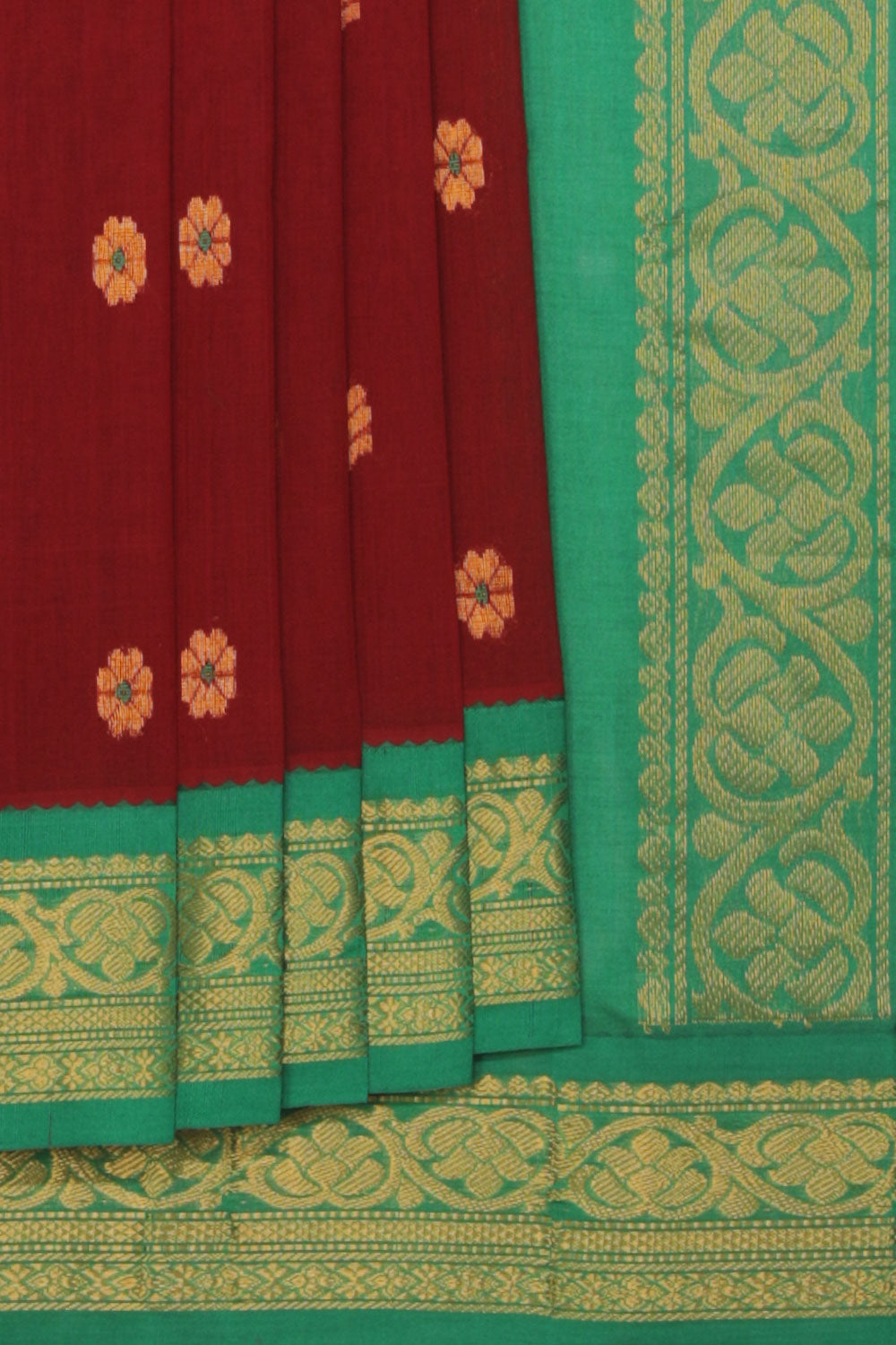 Collection of Gadwal Maroon Saree in a gallery layout