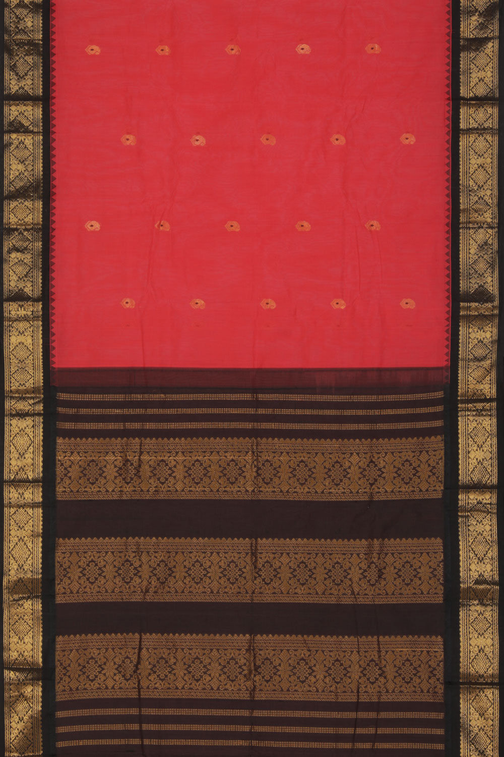 Collection of Gadwal Coral Pink Saree in a gallery layout