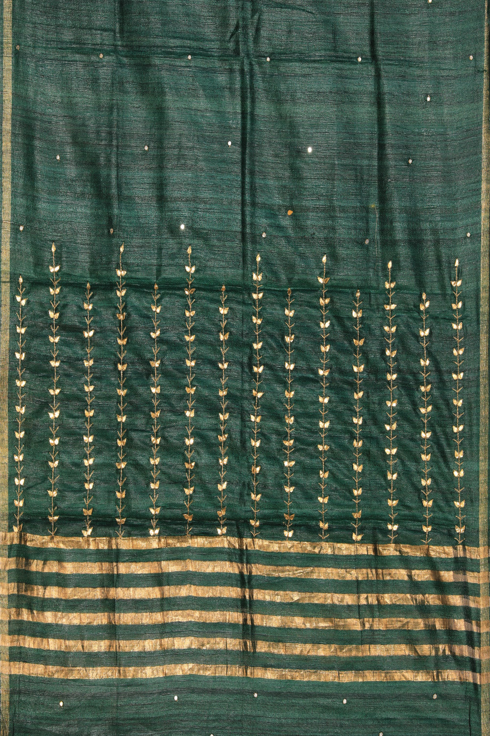 Gota Patti Work Bottle Green Dupatta