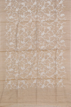 Image of Tussar Silk Ivory Off-White Dupatta