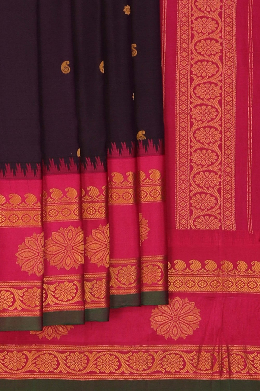 Image of Gadwal Silk Purple Saree