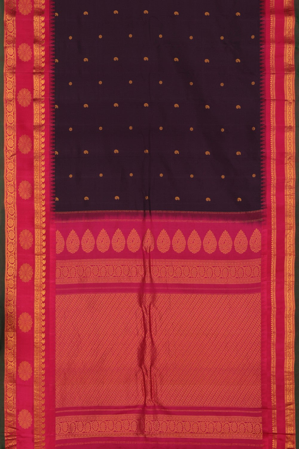 Image of Gadwal Silk Purple Saree