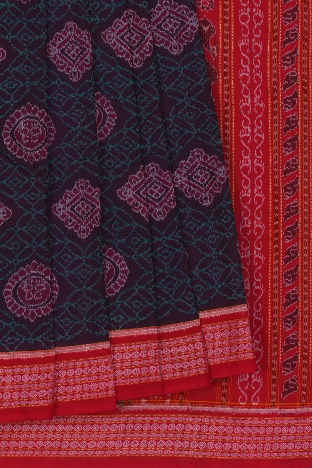 Image of Sambalpuri Cotton Purple Saree