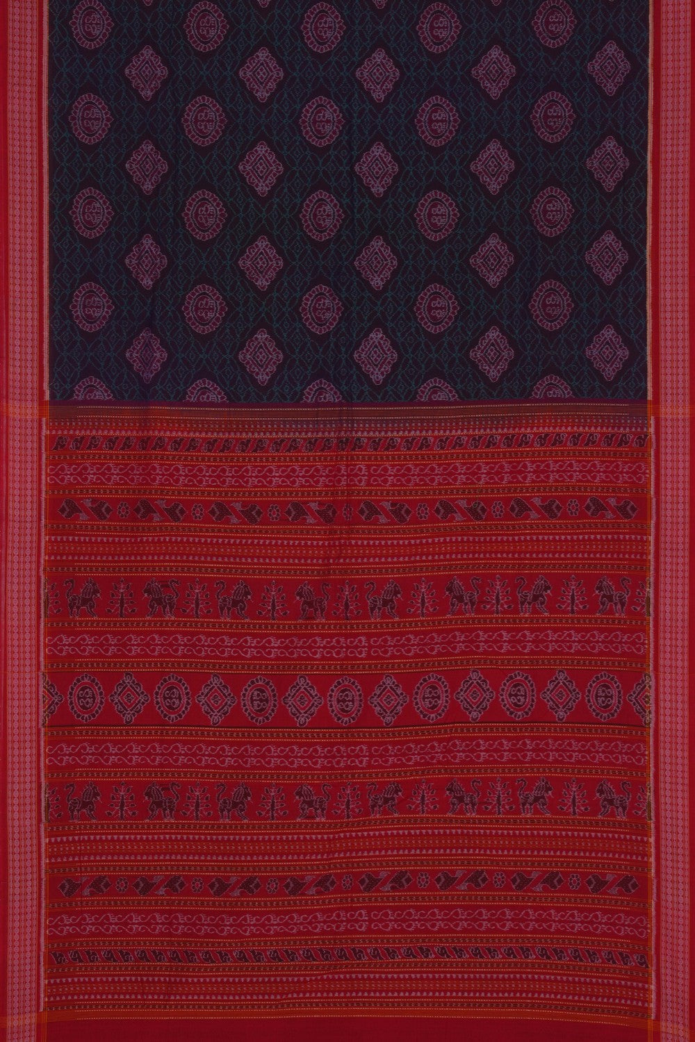 Image of Sambalpuri Cotton Purple Saree
