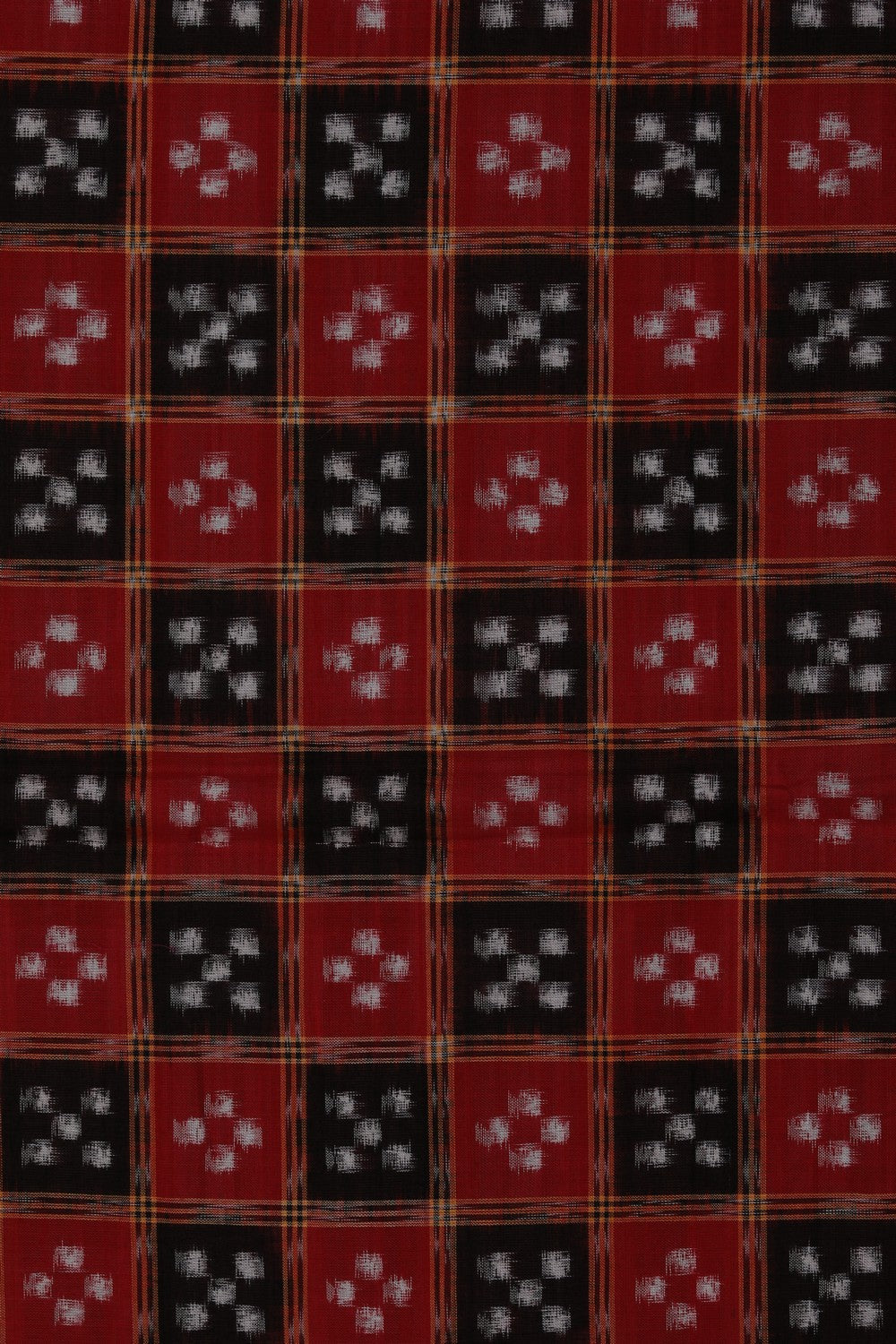 Image of Sambalpuri Cotton Red Saree