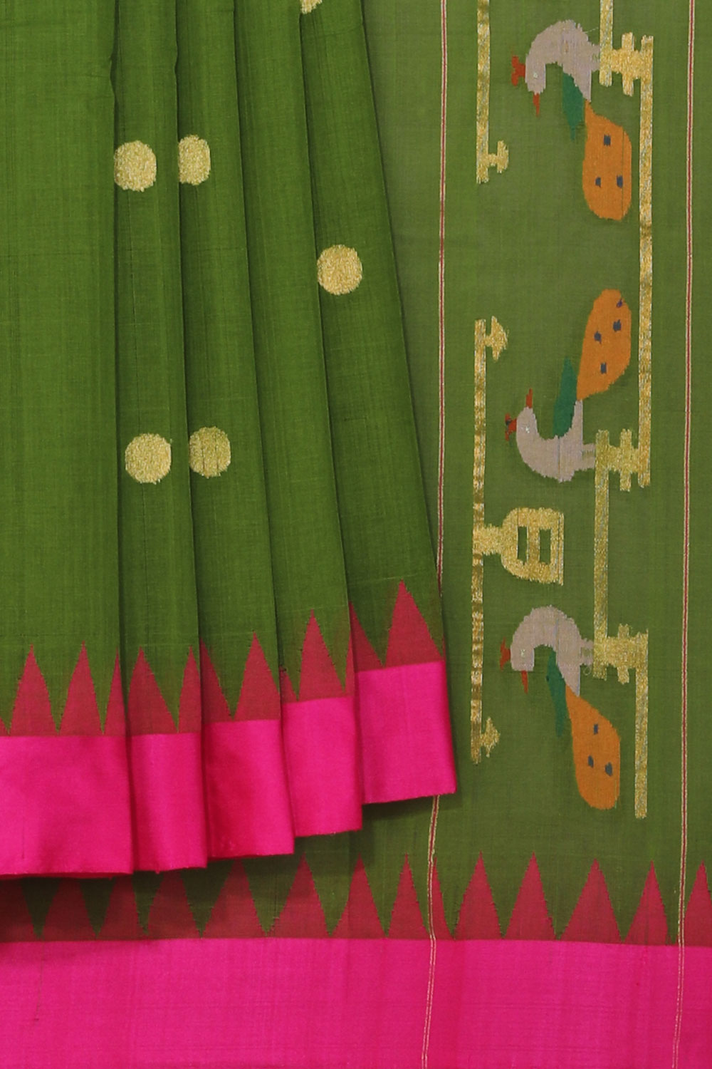 Collection of Cotton Green Saree in a gallery layout