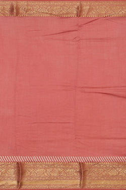 Collection of Simple Yet Elegant Coral Pink Saree in a gallery layout