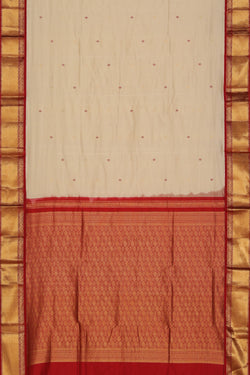 Image of Narayanpet Silk Cream Saree