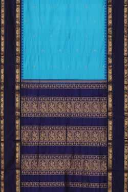 Image of Narayanpet Silk Blue Saree