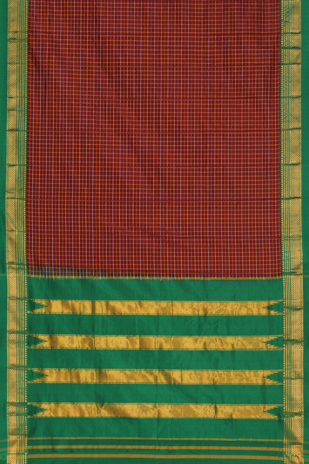 Image of Narayanpet Silk Brown Saree
