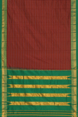 Image of Narayanpet Silk Brown Saree