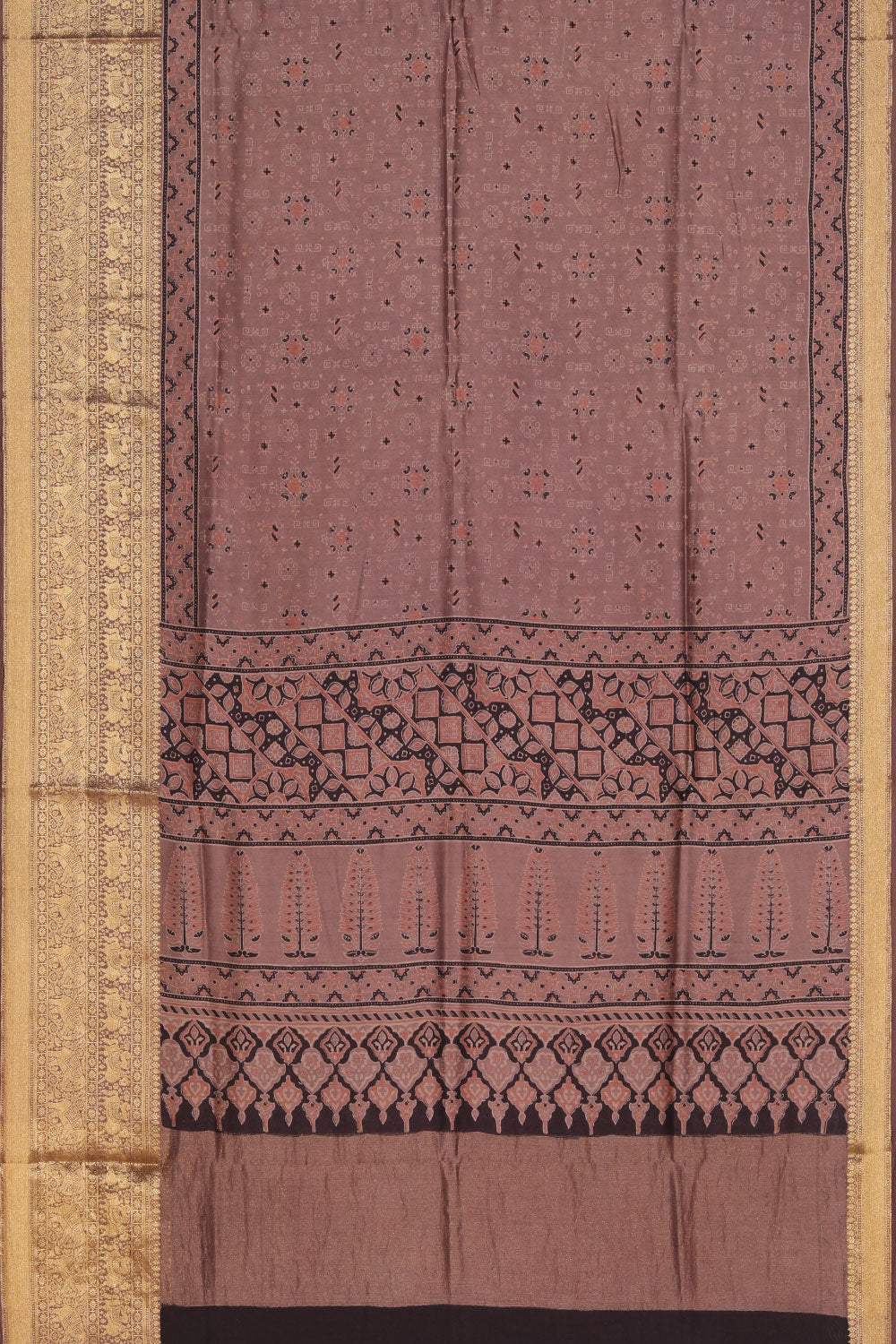 Collection of Ajrakh Modal Silk Saree in a gallery layout