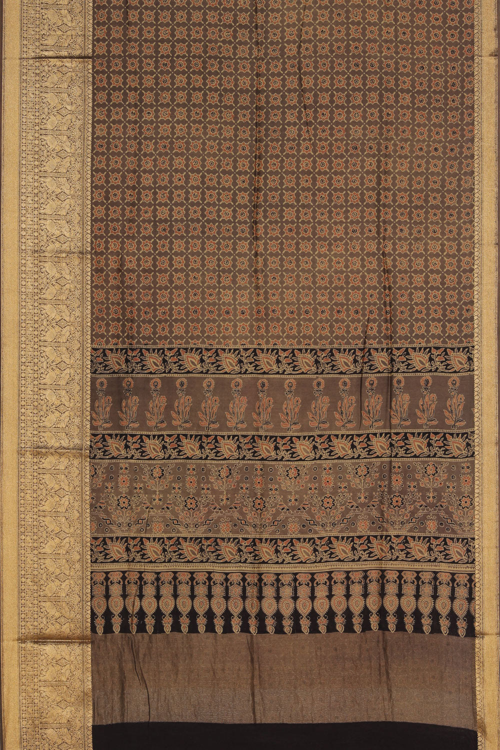 Image of Ajrakh Cotton silk Saree