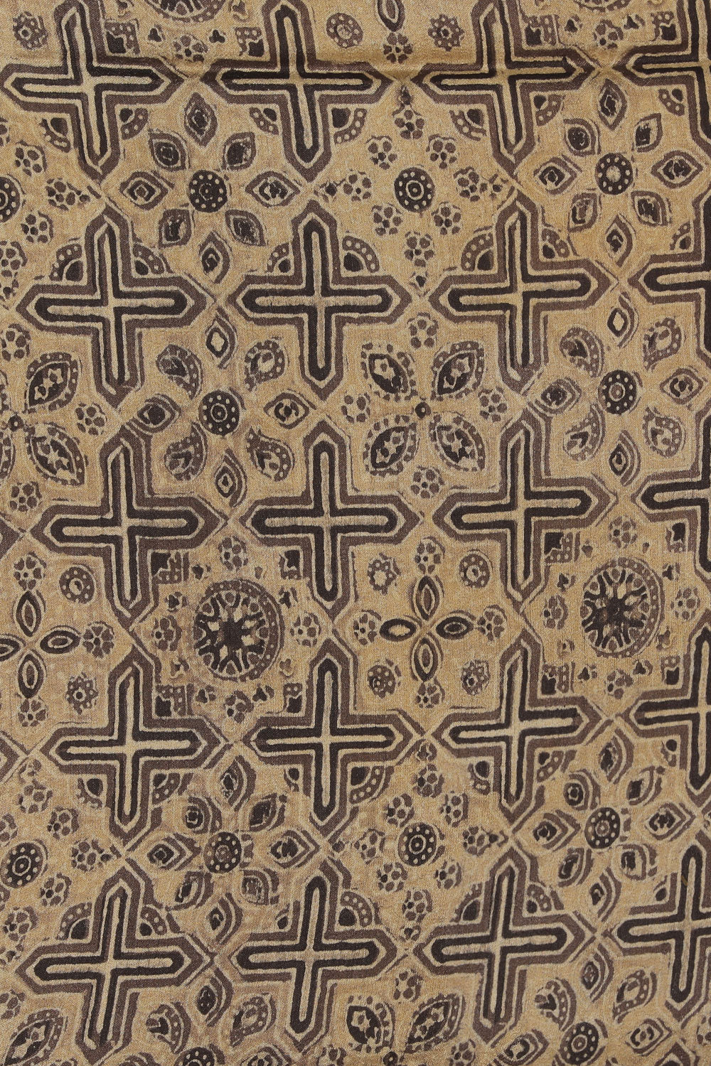 Image of Geomtrical Ajrakh Printed Modal Silk Saree