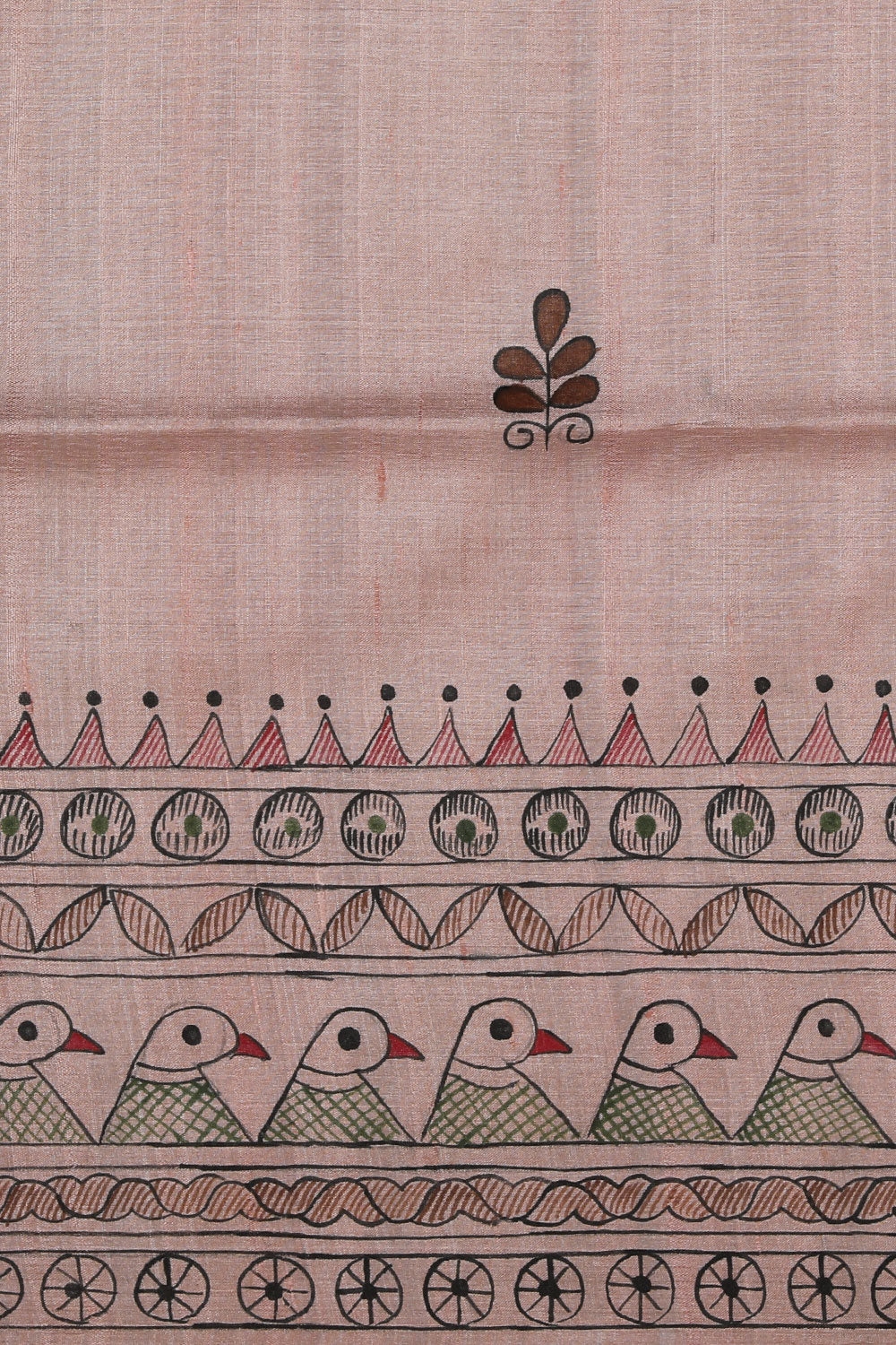 Collection of Tussar-Silk Madhubani Painted Saree in a gallery layout