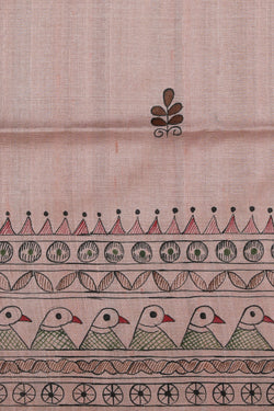 Collection of Tussar-Silk Madhubani Painted Saree in a gallery layout