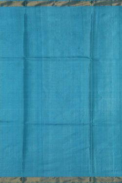 Image of Tussar Silk Blue Saree