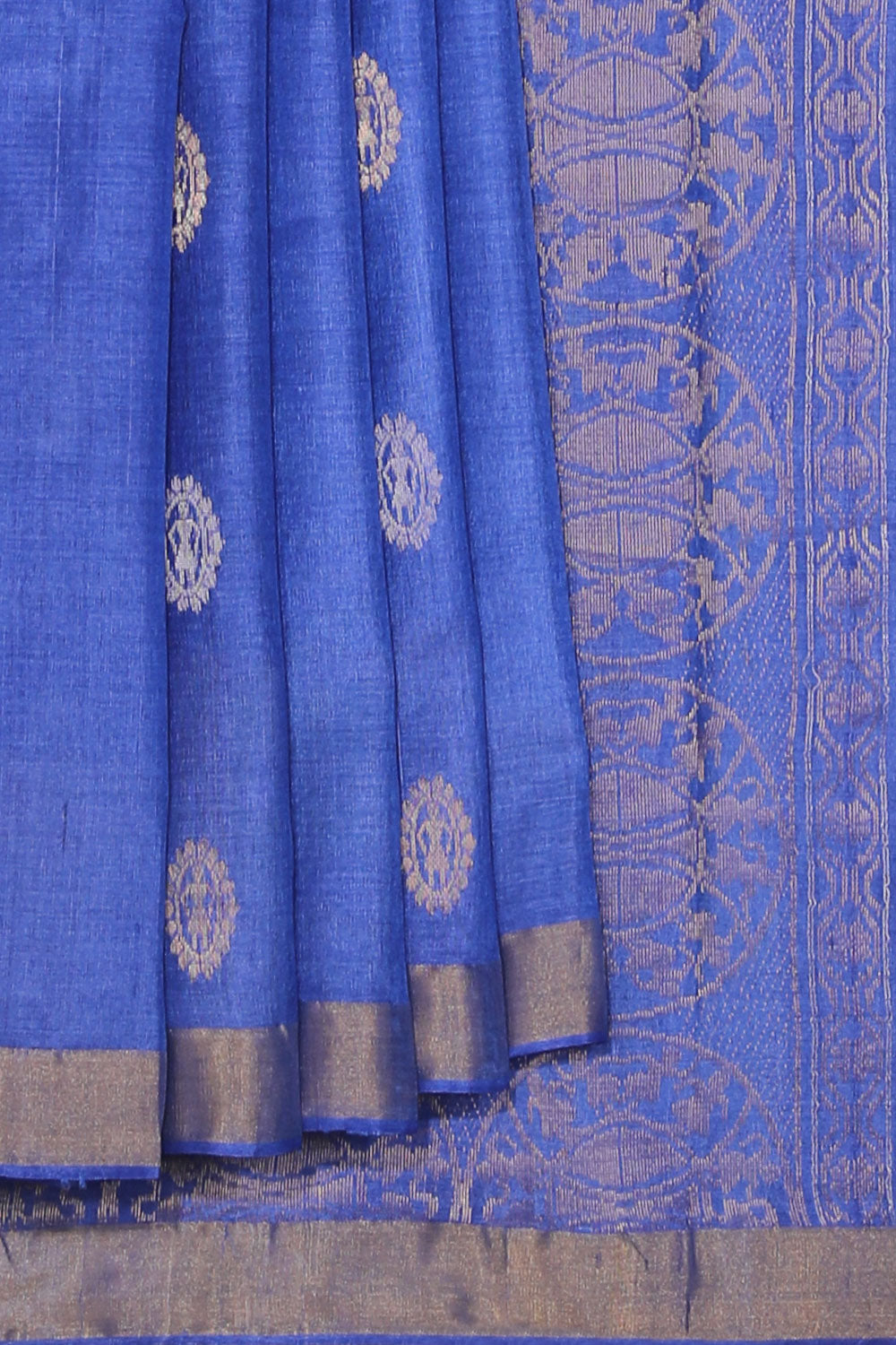 Collection of Tussar Silk Royal Blue Saree in a gallery layout