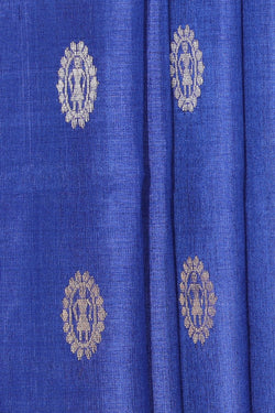 Collection of Tussar Silk Royal Blue Saree in a gallery layout