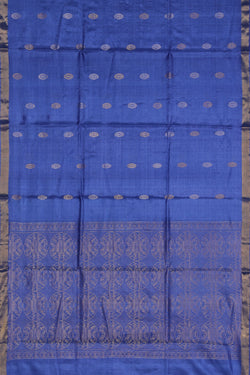 Collection of Tussar Silk Royal Blue Saree in a gallery layout