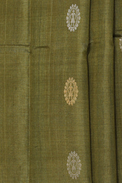 Collection of Tussar Silk Heena-Green Saree in a gallery layout