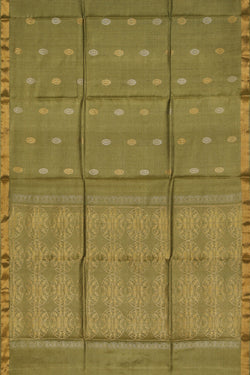 Collection of Tussar Silk Heena-Green Saree in a gallery layout