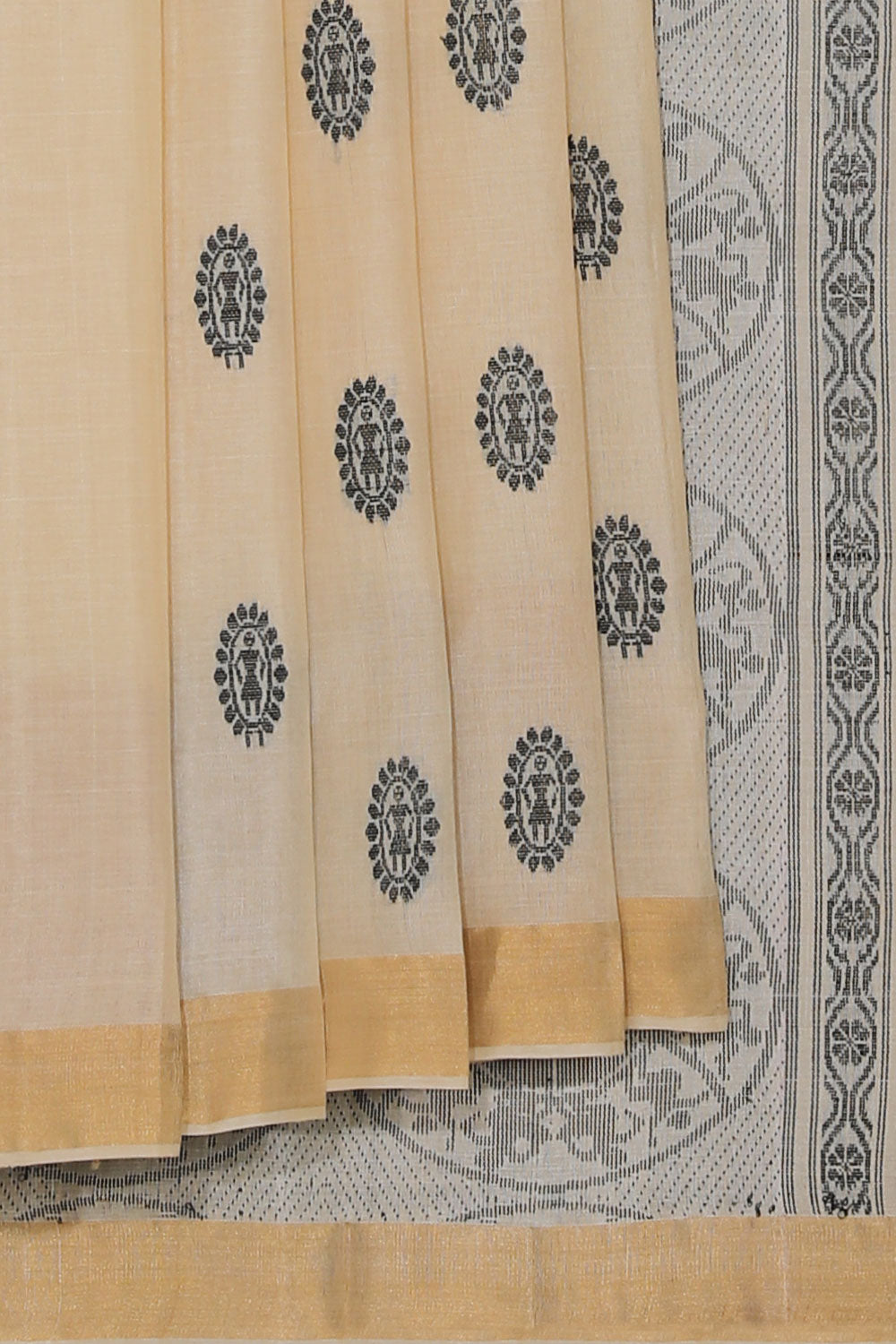 Collection of Tussar Silk Off-White Saree in a gallery layout