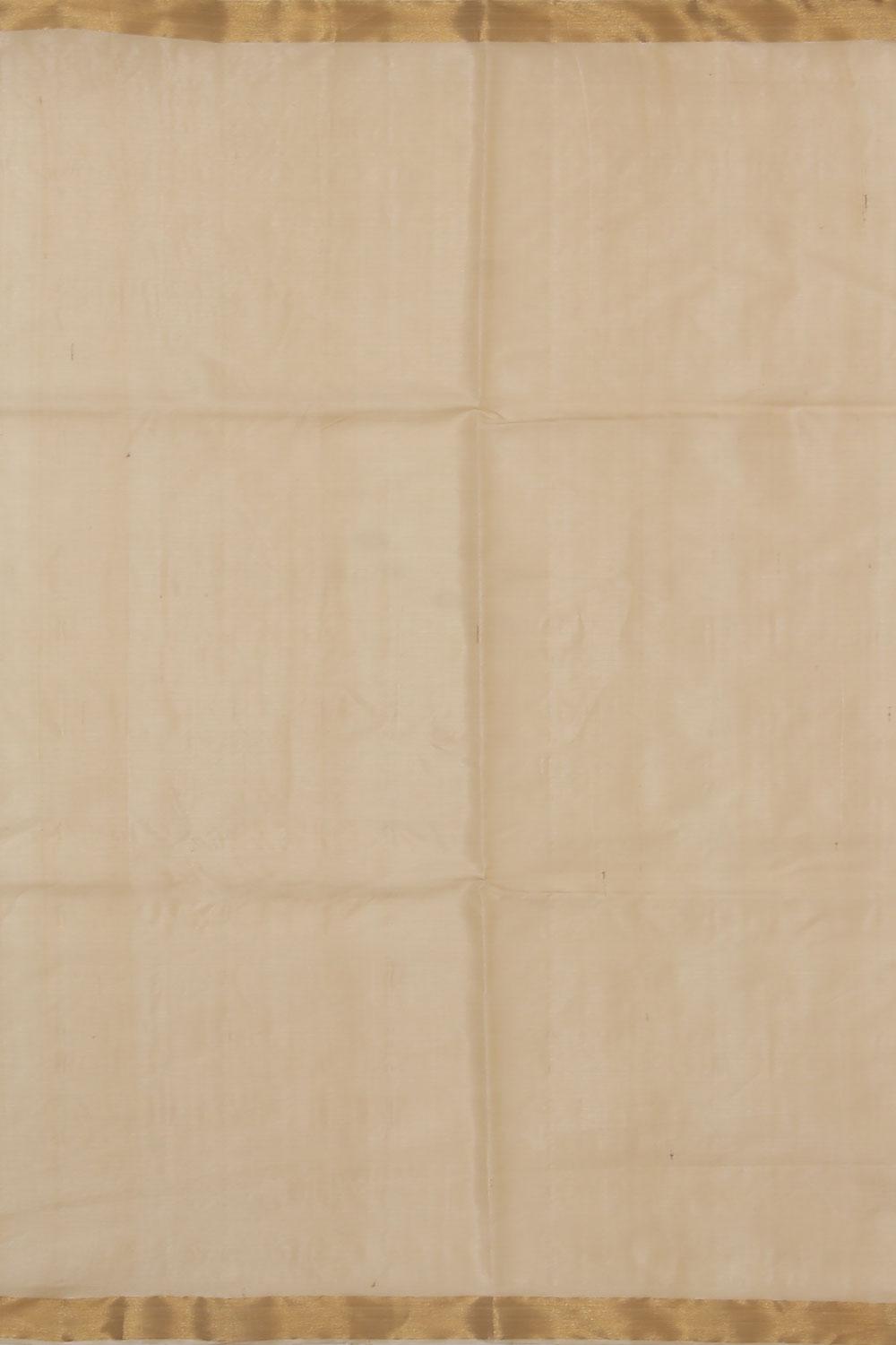 Image of Tussar Silk Off-White Saree