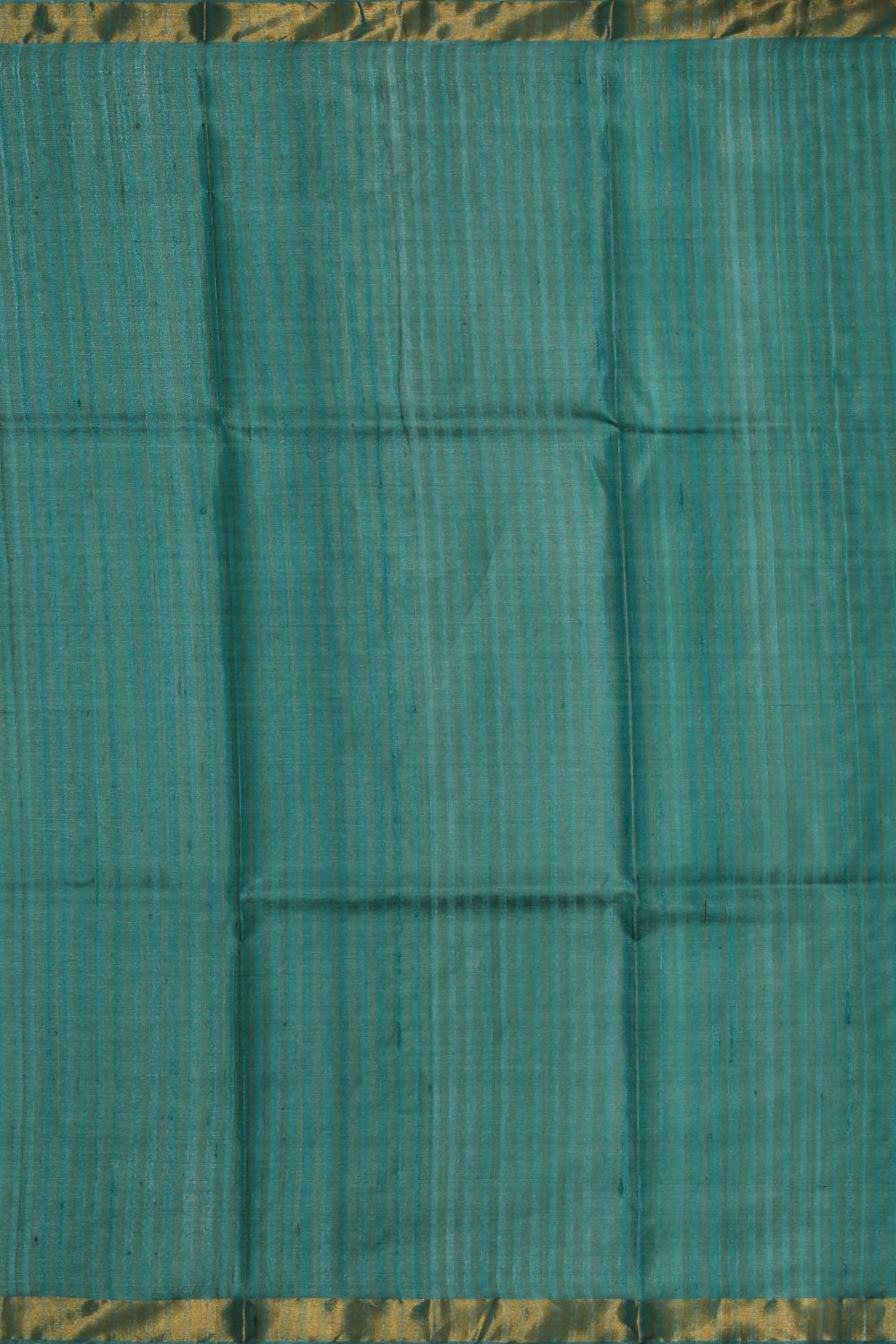 Image of Tussar Silk Teal-Green Saree