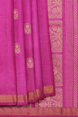 Collection of Tussar Silk Magenta Pink Saree in a gallery layout