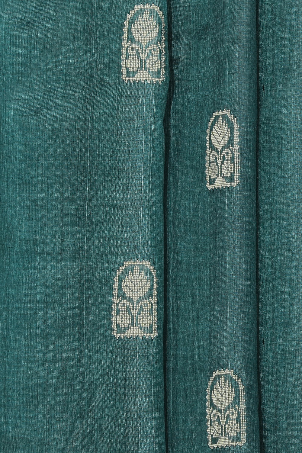 Image of Tussar Silk Smoky Blue Saree
