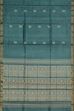 Collection of Tussar Silk Smoky Blue Saree in a gallery layout