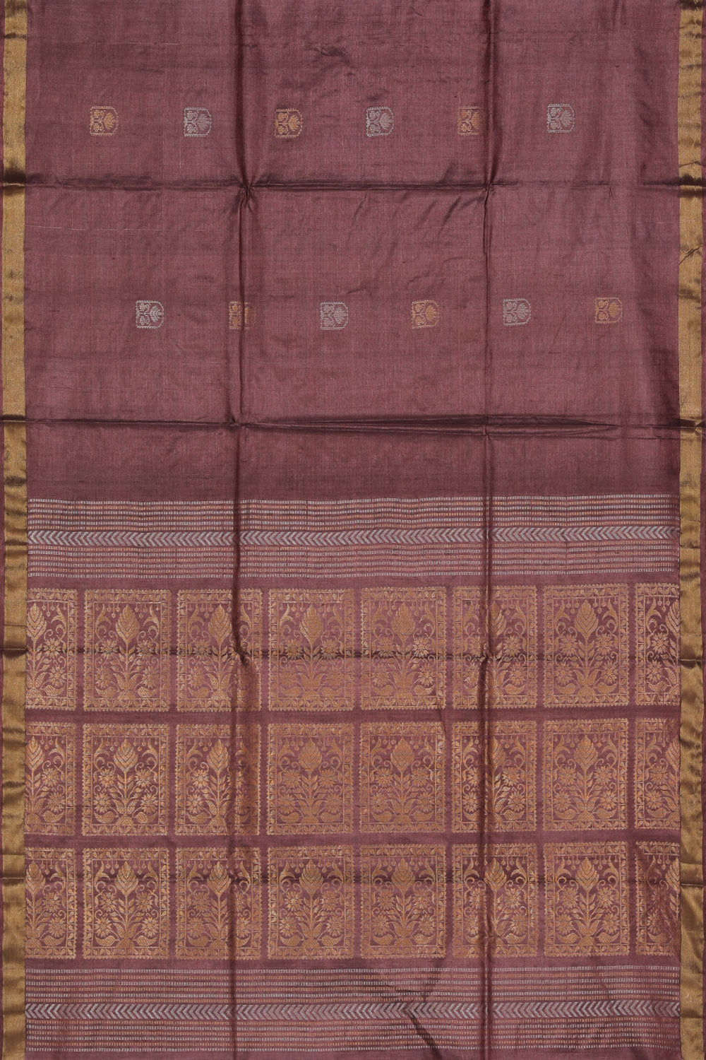 Collection of Tussar Silk Brown Saree in a gallery layout