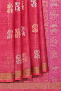 Collection of Tussar Silk Pink Saree in a gallery layout