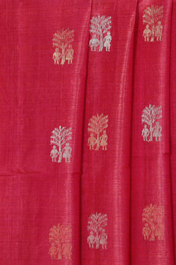 Collection of Tussar Silk Pink Saree in a gallery layout