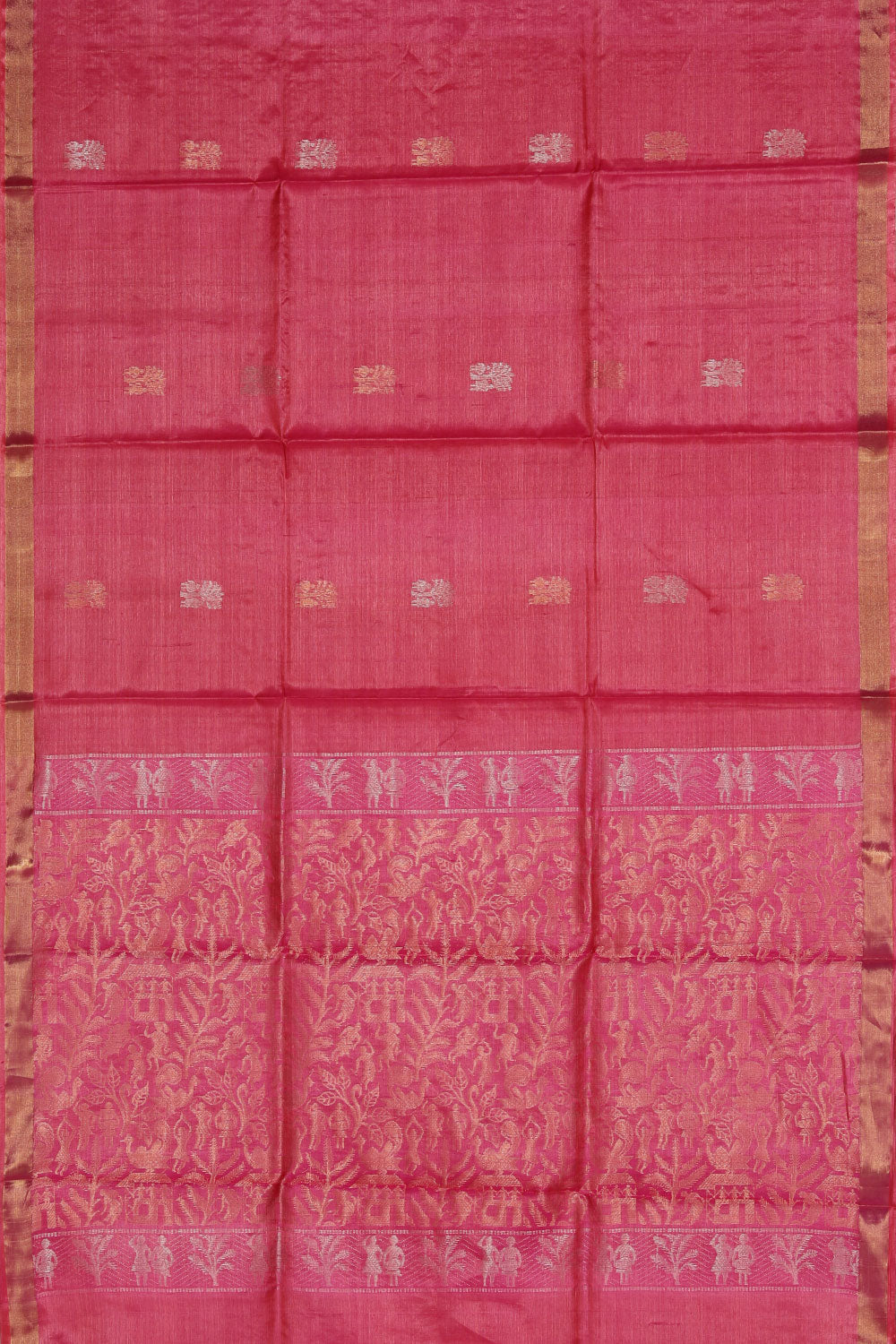 Image of Tussar Silk Pink Saree