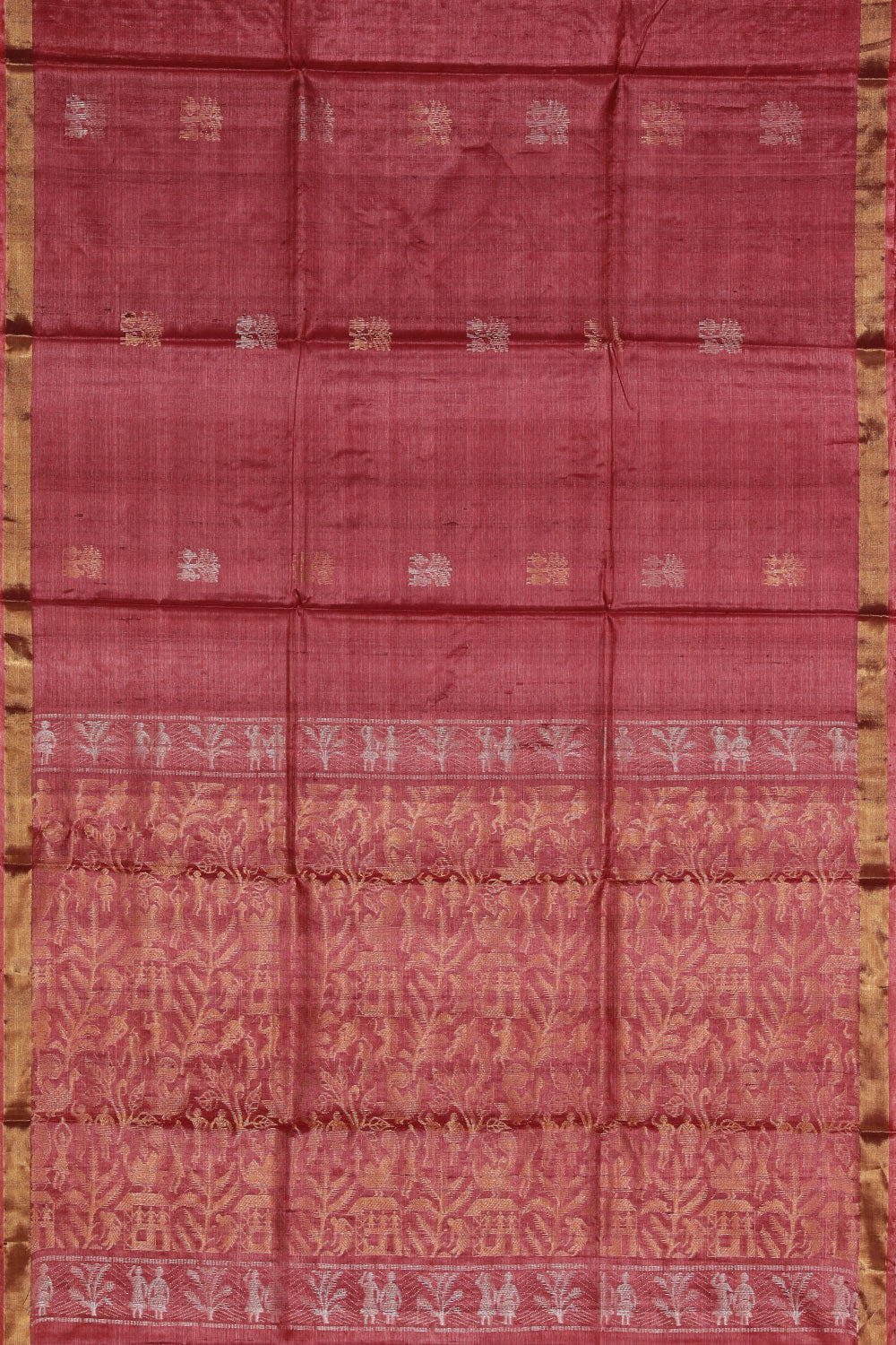 Collection of Tussar Silk Pink Saree in a gallery layout