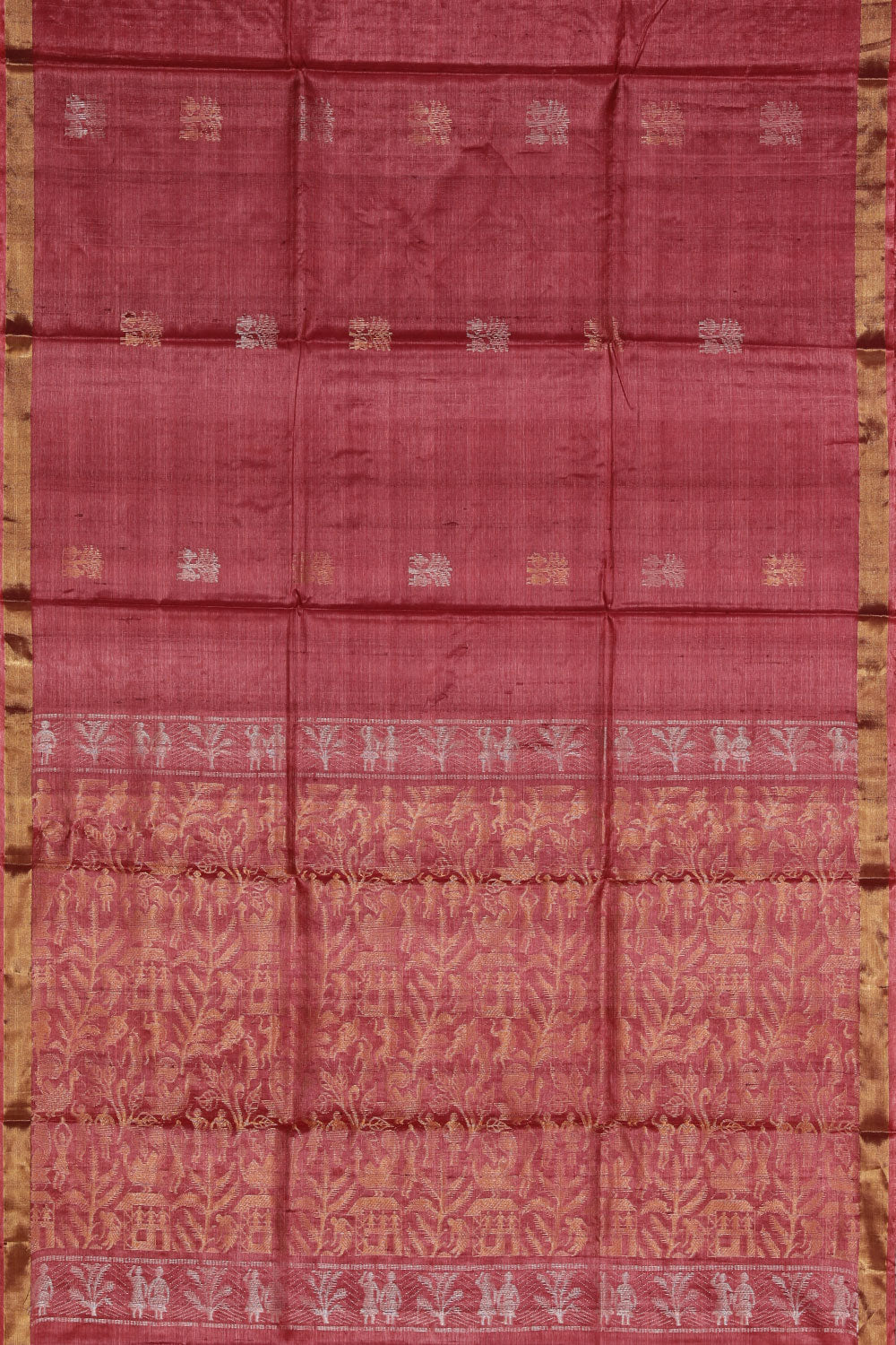 Image of Tussar Silk Pink Saree