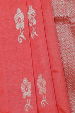 Image of Mangalgiri Silk Peach Saree