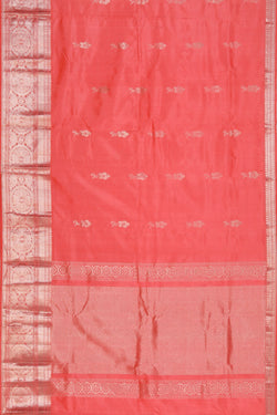 Image of Mangalgiri Silk Peach Saree