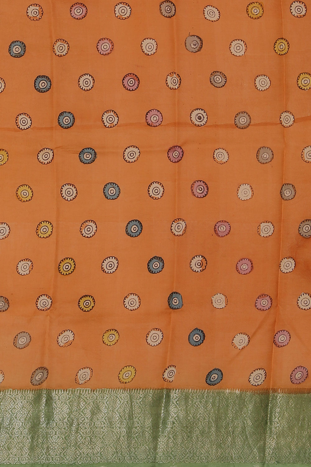 Image of Mangalgiri Silk Kalamkari-Painted Saree