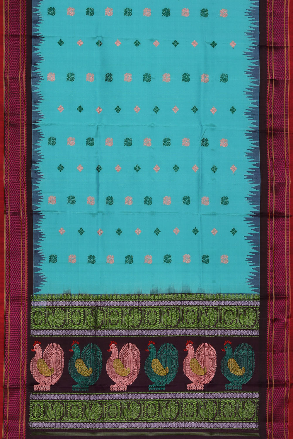 Gadwal Silk Sea Blue Dupatta