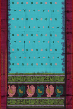 Image of Gadwal Silk Sea Blue Dupatta