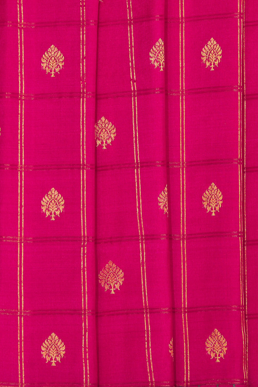 Gadwal Silk Fuchsia-Pink Saree