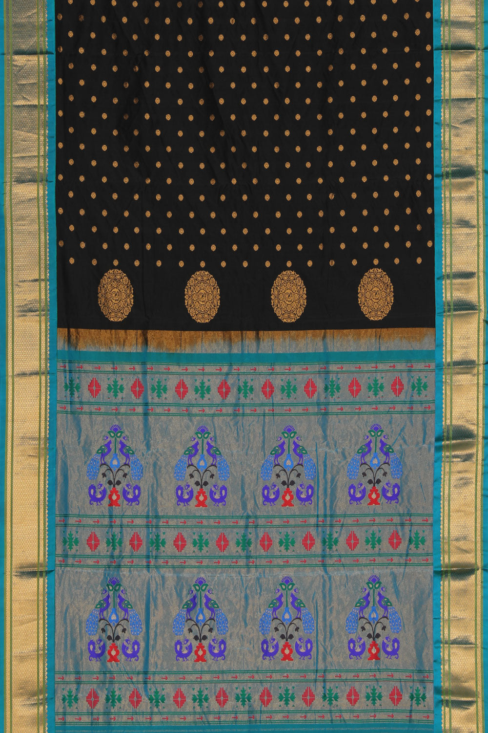 Gadwal Silk Black Saree